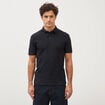 Polo droit en coton manches courtes noir homme