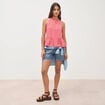 Top droit sans manches rouge femme