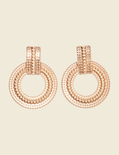 Boucles d'oreilles pendantes couleur or femme