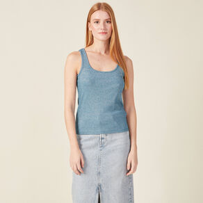 debardeur bretelles larges bleu petrole femme Débardeur bretelles larges bleu pétrole femme