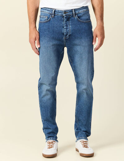 Jeans straight taille tapered denim stone homme