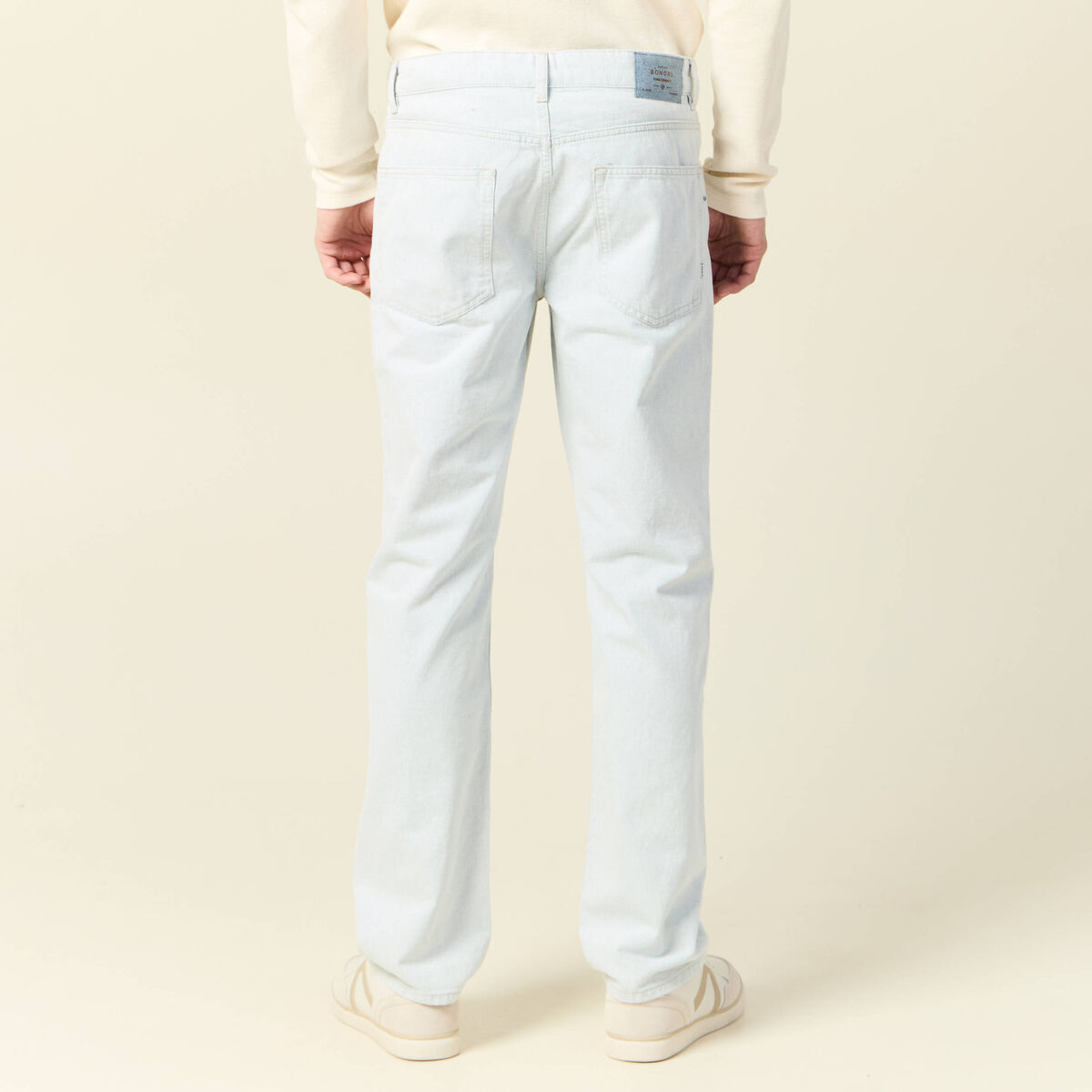 Jeans regular 5 poches denim snow bleach homme