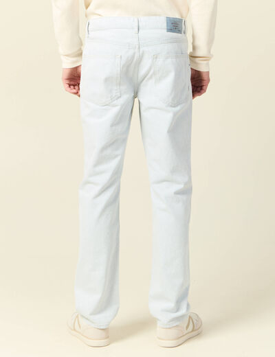 Jeans regular 5 poches denim snow bleach homme