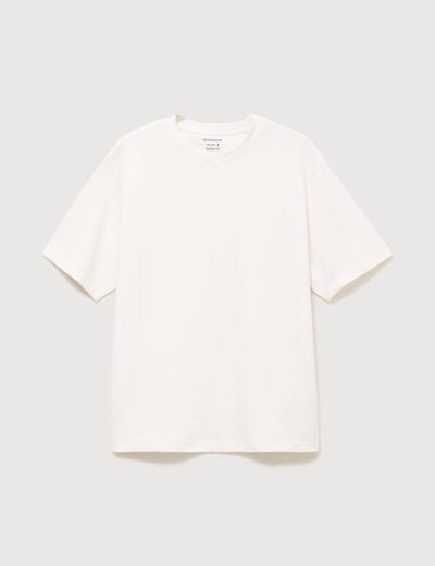 T-shirt ras de cou manches courtes ecru homme
