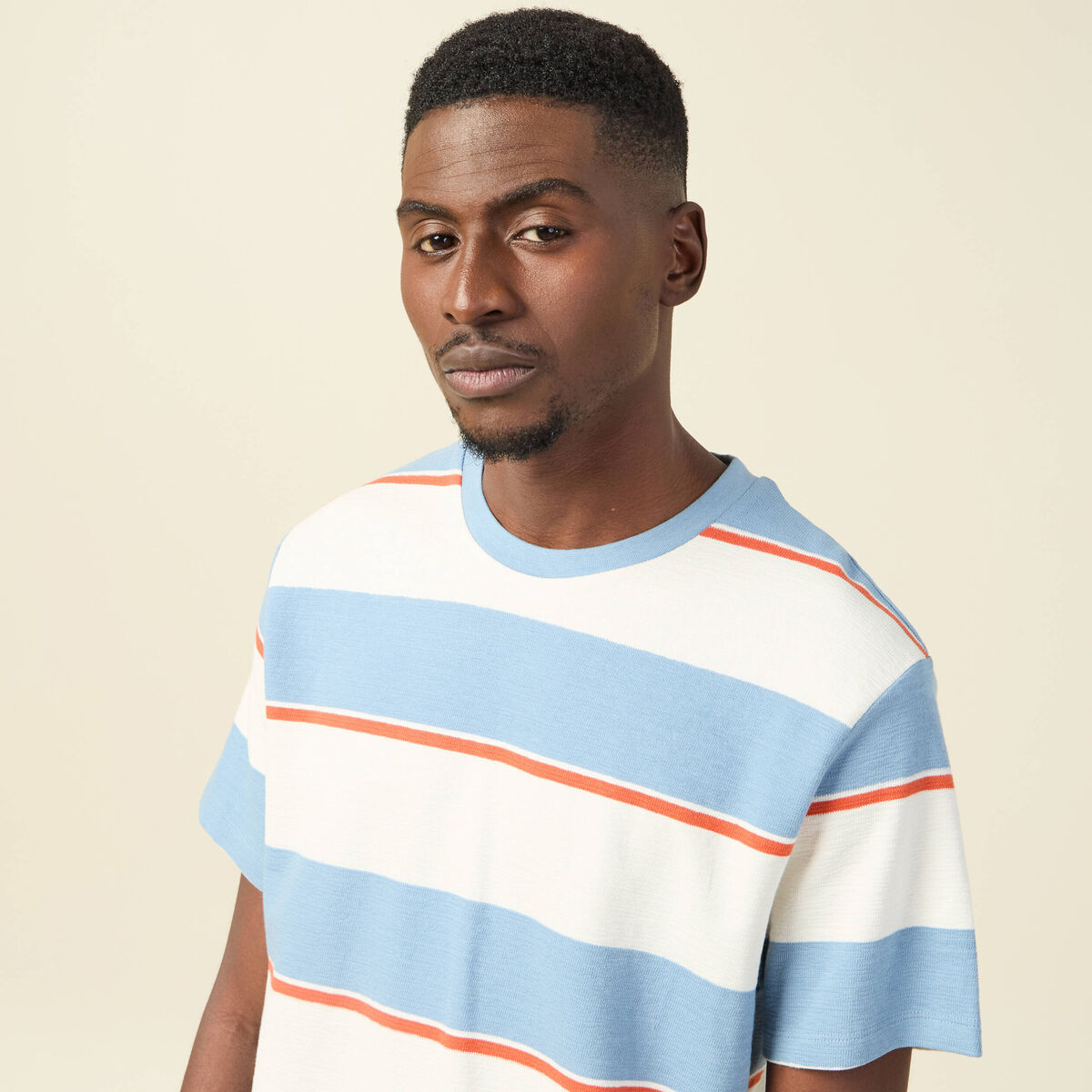 T-shirt manches courtes bleu gris homme