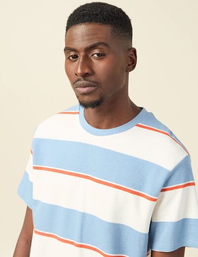 T-shirt manches courtes bleu gris homme