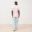Polo cintr&eacute; en coton manches courtes rose homme