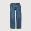 Jeans straight taille standard bleu gris femme