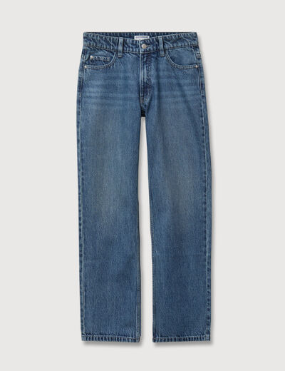 Jeans straight taille standard bleu gris femme