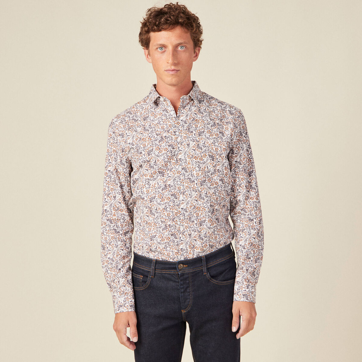 Chemise manches longues blanc homme