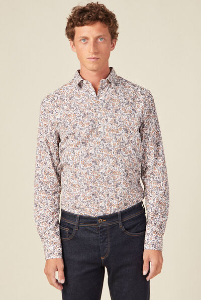 Chemise manches longues blanc homme