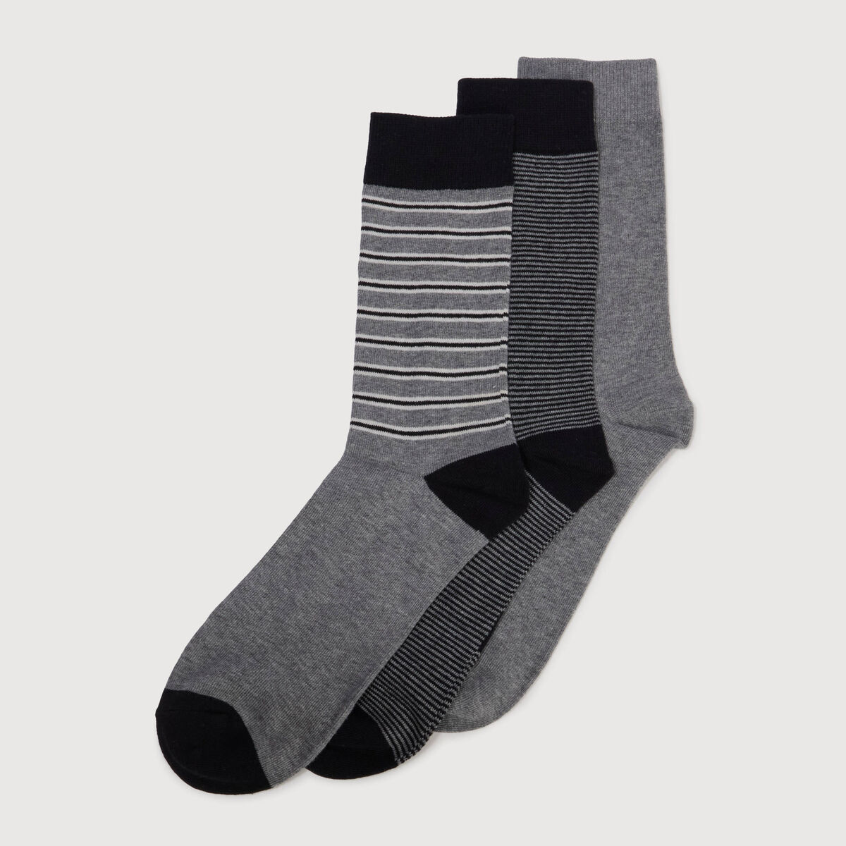 Lot de 3 paires chaussettes hautes noir homme