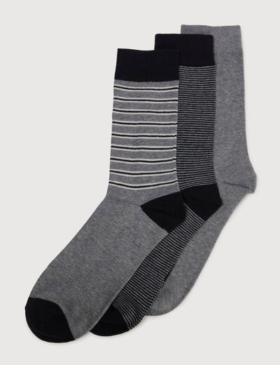 Lot de 3 paires chaussettes hautes noir homme