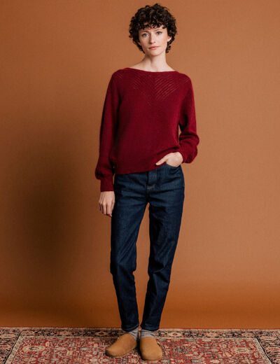 Jeans mom fabriqué en France denim brut femme