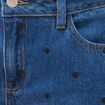 Jeans straight taille haute broderie bleu clair femme