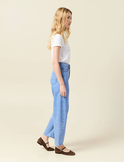 Jeans slouchy 7/8ème denim baby bleu femme