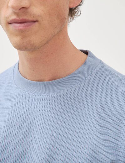 T-shirt ample col rond manches courtes bleu gris homme