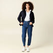 Jeans barrel slouchy taille haute 7/8ème denim brut femme
