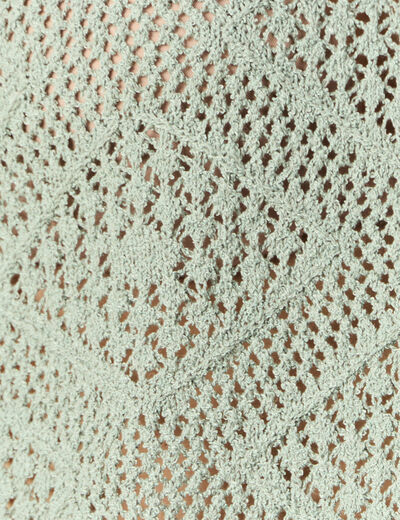 Pull manches longues ajouré vert kaki femme