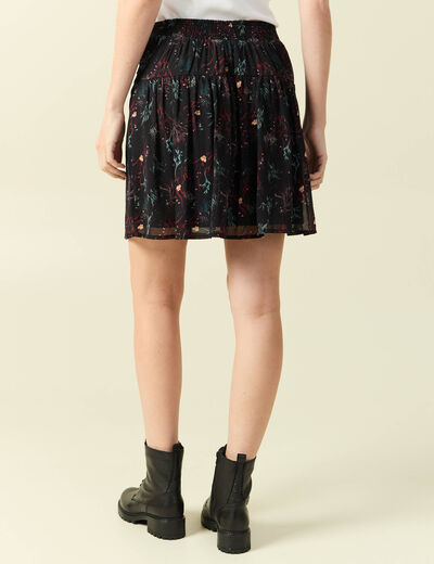 Jupe avec doublure noir femme