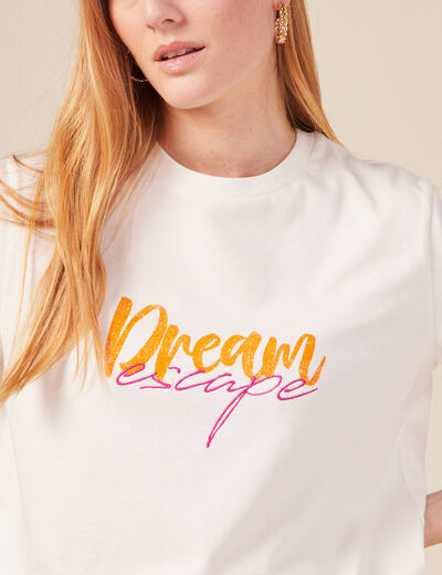 T-shirt éco-responsable ecru femme