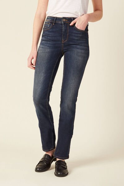 Jeans Demi - regular taille haute denim brut femme