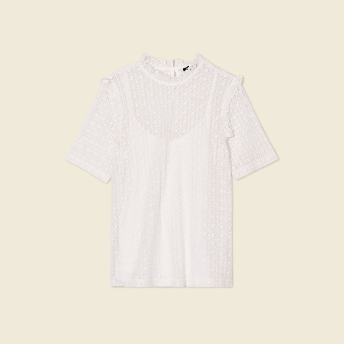 T-shirt manches courtes ecru femme