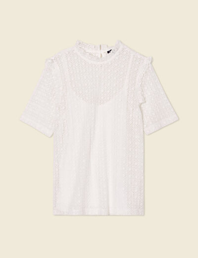 T-shirt manches courtes ecru femme