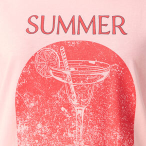 T-shirt manches courtes rose femme