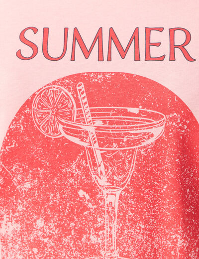 T-shirt manches courtes rose femme