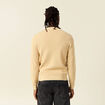 Pull manches longues col rond beige homme