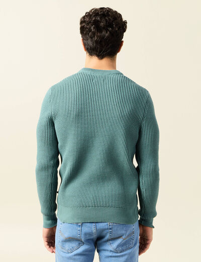 Pull éco-responsable vert foncé homme