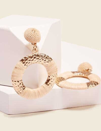 Boucles d'oreilles pendantes couleur or femme