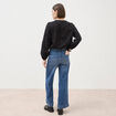 Jeans large taille haute denim stone femme