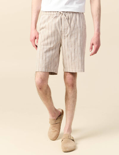 Bermuda droit à coulisse sable homme