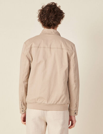 Blouson droit zippé sable homme