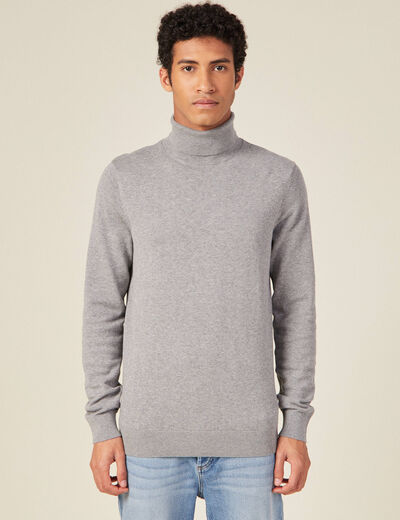 Pull manches longues gris foncé homme