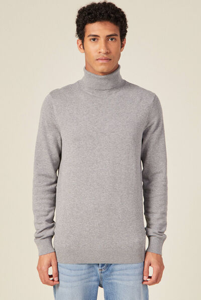 Pull manches longues gris foncé homme
