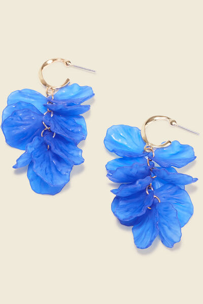 Boucles d'oreilles pendantes bleu electrique femme