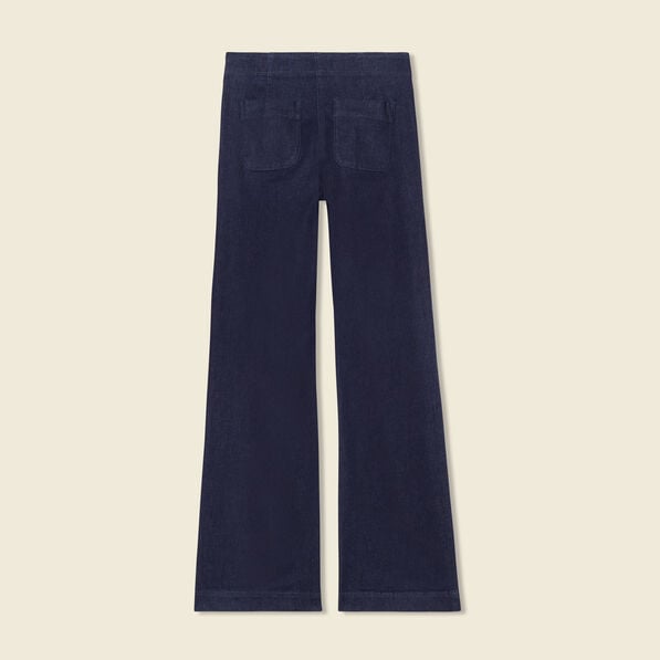 jeans flare a pont denim brut femme Jeans flare à pont denim brut femme