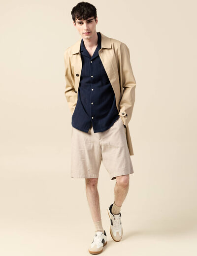 Chemise manches courtes bleu marine homme