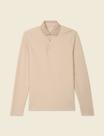 Polo manches longues sable homme