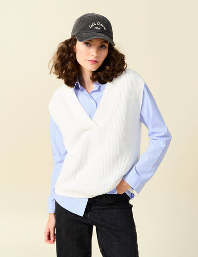 Pull éco-responsable ecru femme