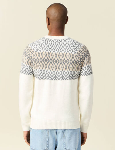 Pull manches longues ecru homme