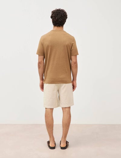T-shirt ras de cou manches courtes vert kaki homme