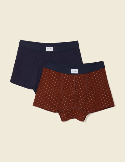 Lot 2 boxers marron cognac homme