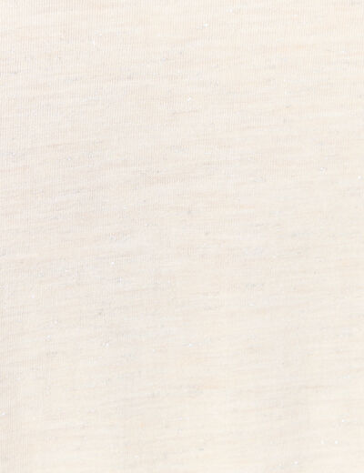 T-shirt manches courtes brillant creme femme
