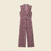 Combinaison salopette sans manches bordeaux femme
