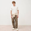 Pantalon coupe large taupe homme