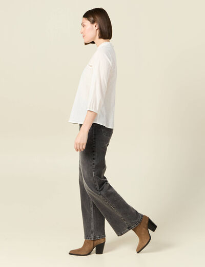 Blouse manches 3/4 ecru femme